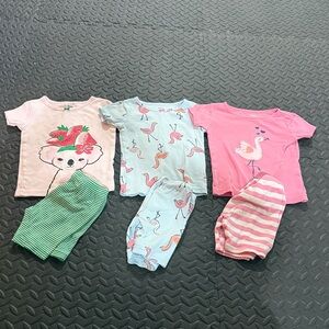 Carters Toddler Girls Tshirt and Short Cotton Pajama 3t Bundle